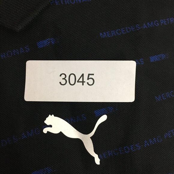 PUMA MAPF1 AOP Mens Medium Polo Shirt Short Sleeve Black Mercedes Benz Print NWT - Picture 16 of 16